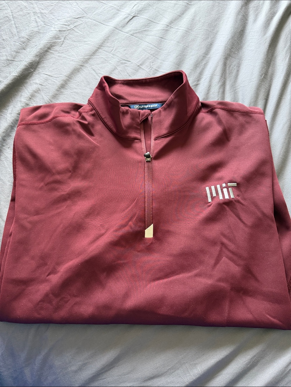Cutter & Buck Men’s Maroon Quarter-Zip Performance Sweater- MIT logo